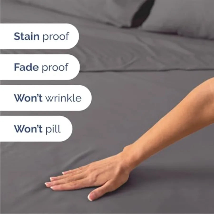 Size 4 Pcs Sheet Set - Comfy Breathable and Cooling Sheets - Hotel Luxury Bed Sheets for Women and Men - Deep Pockets, Easy-Fit