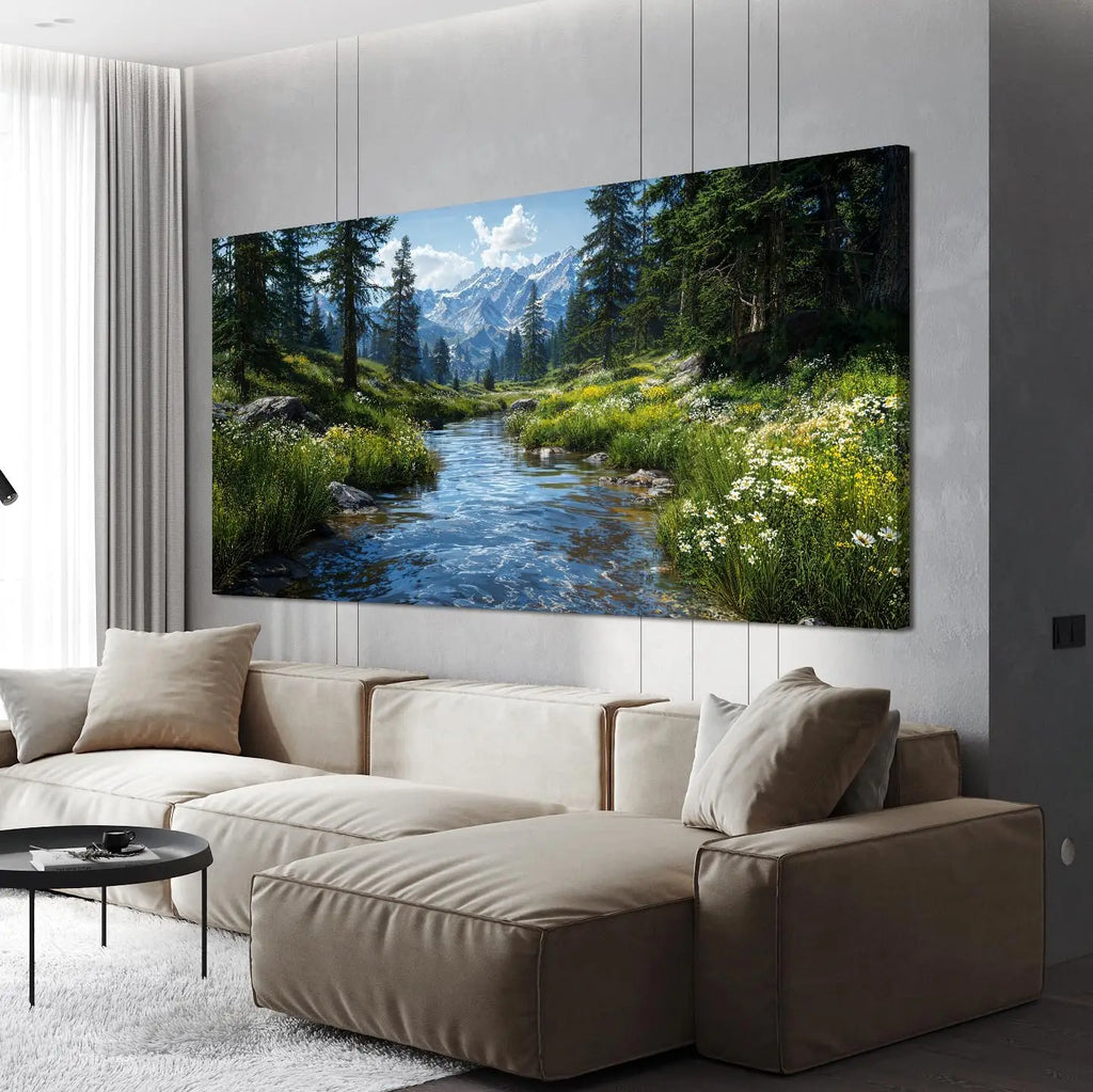 29 X 58 Inch Oversized Green Natural Landscape Canvas Wall Art Prints, Large Nature Scenery Wall Decor for Living Room Bedroom Kitchen Office Indoor Home Display