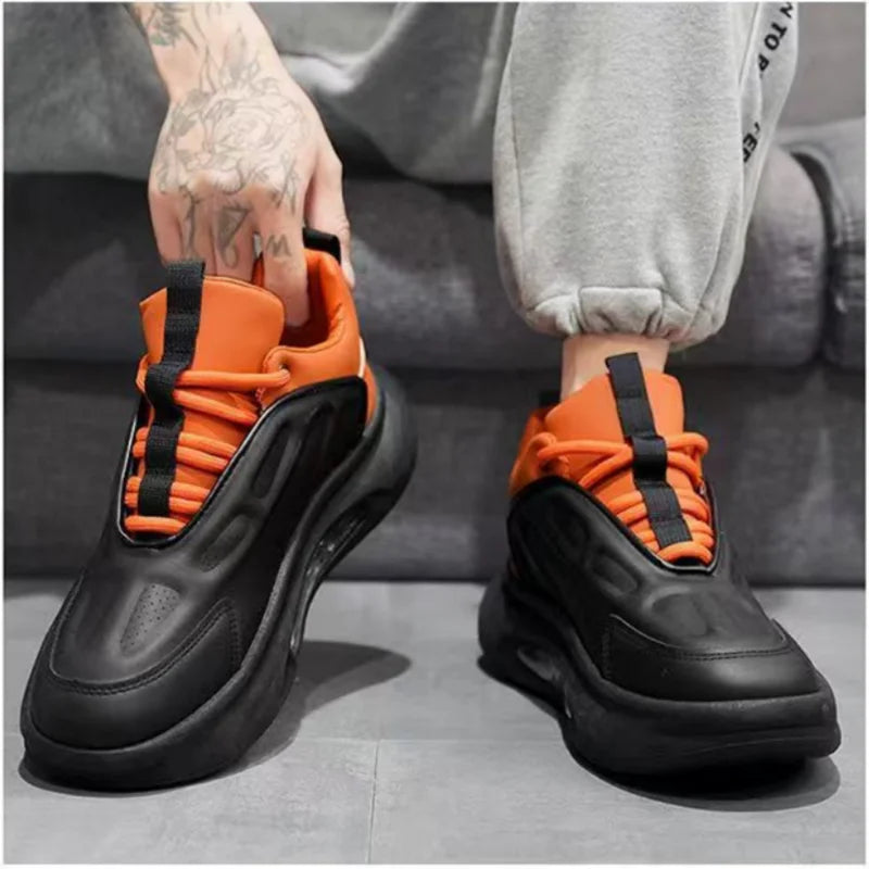 Men's shoes for summer and spring. Men's style, versatile, thick sole, heightening, breathable. Sports air cushion, shock absorp