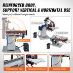 SucceBuy Belt Grinder Sander Variable Speed Belt Polisher with VFD 1500W Knife Sharpener Grinding Moulds & 3PCS Sanding Belts