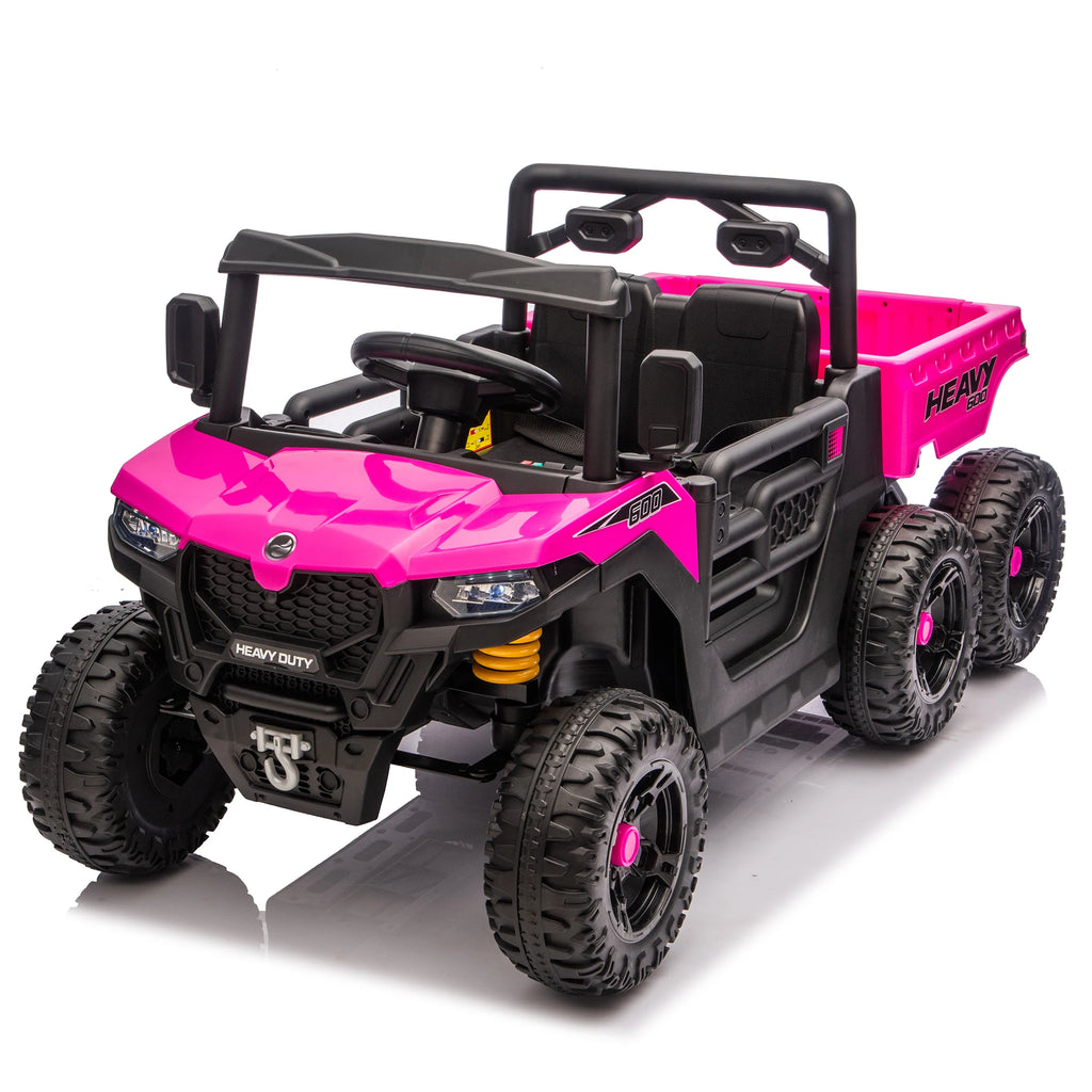 24V 400W Kids Ride on Electric Tractor with Parent Remote Control Suspension Bluetooth Music 1.86-3.11MPH for Kids Pink