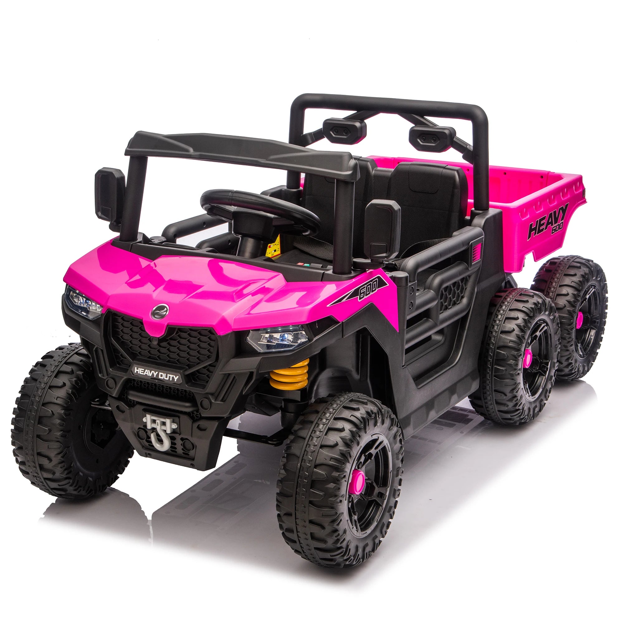 24V 400W Kids Ride on Electric Tractor with Parent Remote Control Suspension Bluetooth Music 1.86-3.11MPH for Kids Pink