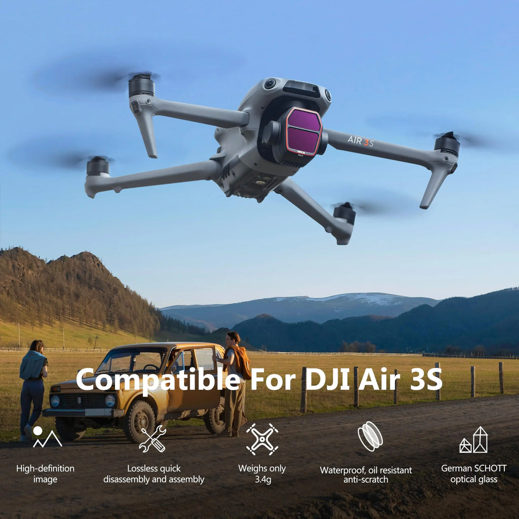 STARTRC ND & CPL Filters Set for DJI Air 3S Accessories, 4 Filters Pack-(ND/16/64/256/CPL)