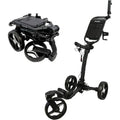 3-Wheel Golf Push Cart with 360° Swivel Front Wheel, Lightweight & Durable, Foldable for Easy Storage, Hand & Dual Brake System,