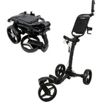 3-Wheel Golf Push Cart with 360° Swivel Front Wheel, Lightweight & Durable, Foldable for Easy Storage, Hand & Dual Brake System,