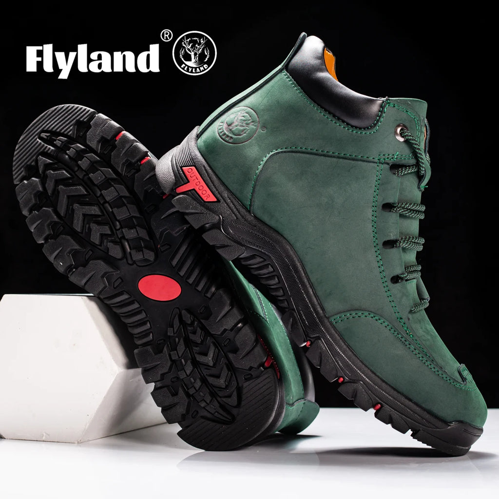 FLYLAND Men's Vintage Chukka Boots Top Layer Cowhide Leather Casual Work Office Shoes Fashion Classical Design