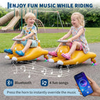 12V Kids Electric Wiggle Ride-On Car With Pedal, Rechargeable Cartoon Cat Twist Toy Vehicle For Toddlers Indoor Outdoor Ride