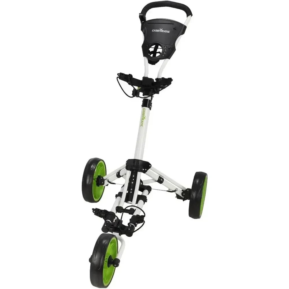 Lightweight One-k Folding Push/Pull Golf Cart in White and Green