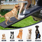 Dog Ramp for Car: 63 Long 17 Wide Portable Folding Ramp for Large Dogs, Non-Slip Rug Surface, SUV/Truck Use, Supports up to 250