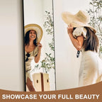 Arched Mirror Full Length, Standing Mirror Full Body, Large Floor with Stand for Wall Entryway Door Bedroom Bathroom Living Roo