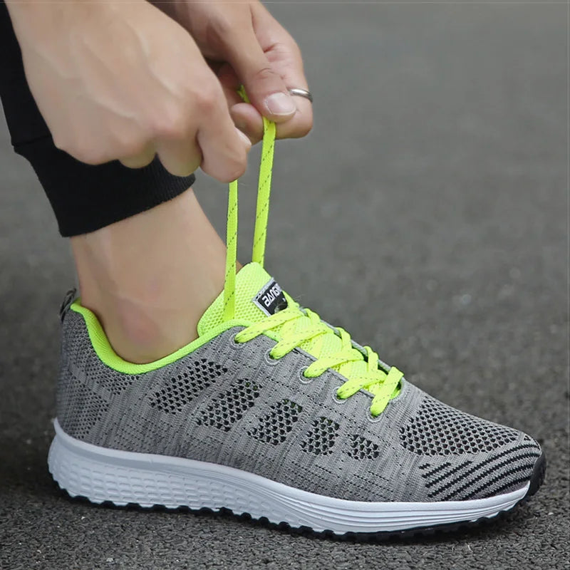 Women Casual Shoes Fashion Breathable Walking Mesh Flat Shoes Woman White Sneakers 2024 Tenis Feminino Female Shoes