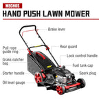 201cc 4-Stroke Gas Hand Push Lawn Mower, Gas Self-Propelled Lawn mower, 21-Inch Steel Deck, 3-in-1 Bagging, Side Discharge & Mulching, 7-Position Height Adjustment, Easy Start & Low Maintenance for Small Yards(Hand Push/Self-