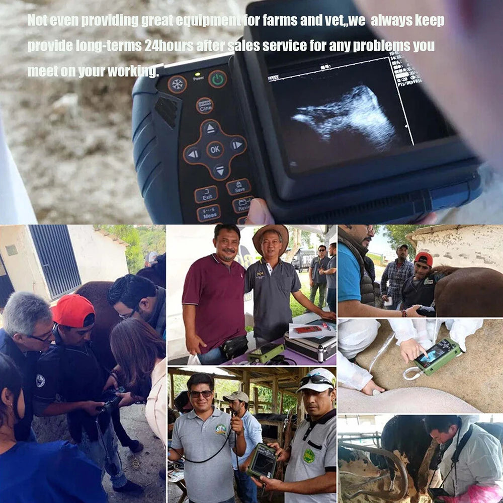 Portable Veterinary Ultrasound Scanner, Vet Pregnancy Ultra Machine with 3.5MHz Convex Probe for Pig Sheep Goat Dogs Animals