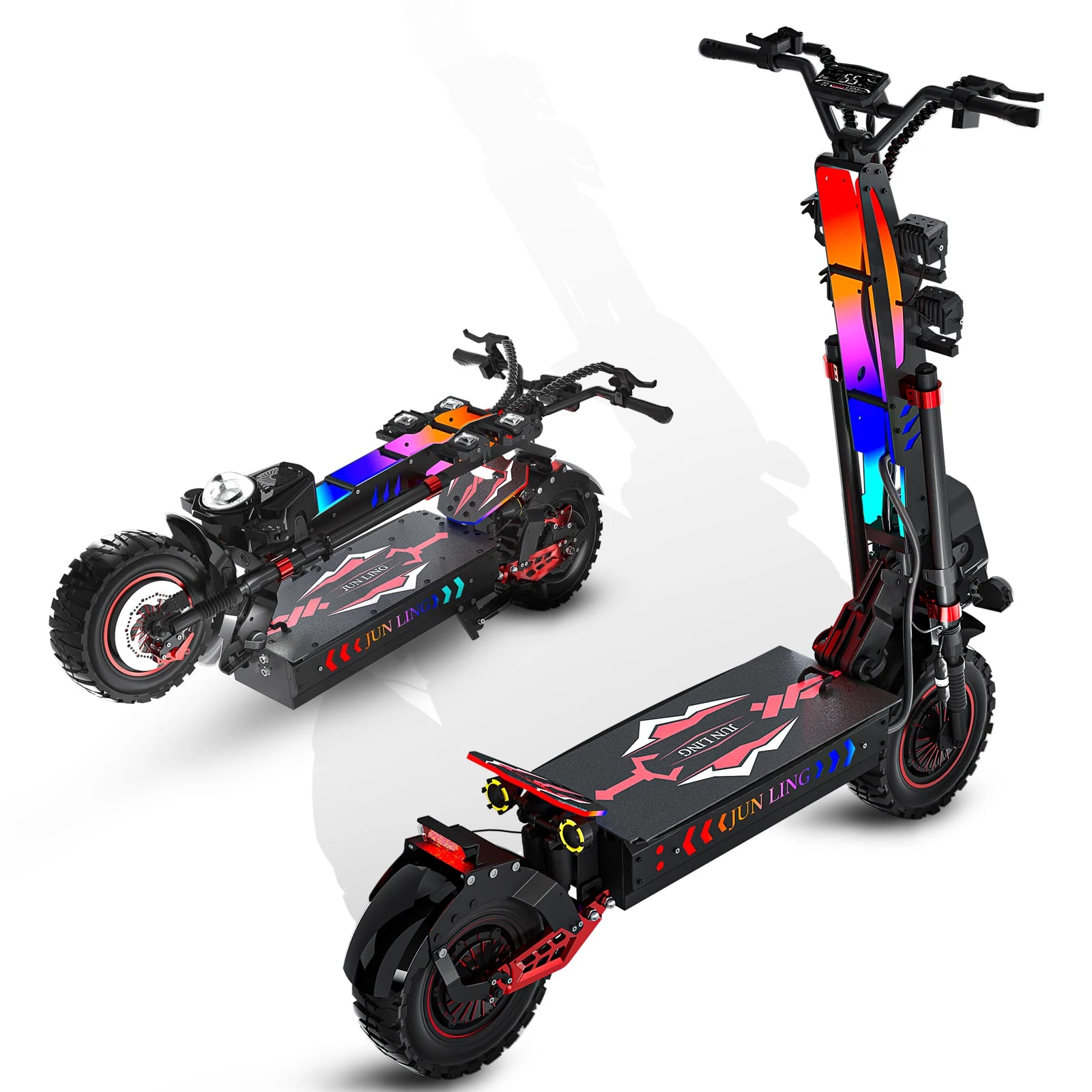US Stock JL86 10000W Powerful Electrical Kick Scooter with 13inch Fat All-Terrain Tires 55MPH Electric Scooter