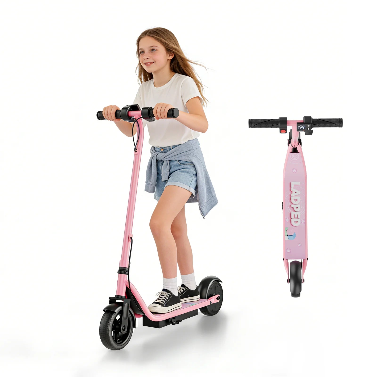 6.5‘’ Electric Scooter for Kids - 3/6/9MPH Three Speed Modes & 10Mile Max Range, 250W Motor, Solid Tires Commuter E-Scooter