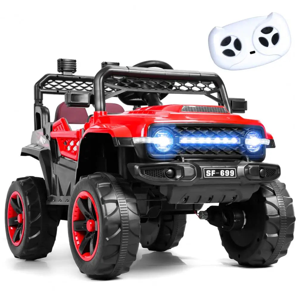 12V Kids Ride On Car, Electric 4WD 2-Seats Side by Side Ride On Toys Car, ATV Play Car, Off-Road Car Ride On Vehicle
