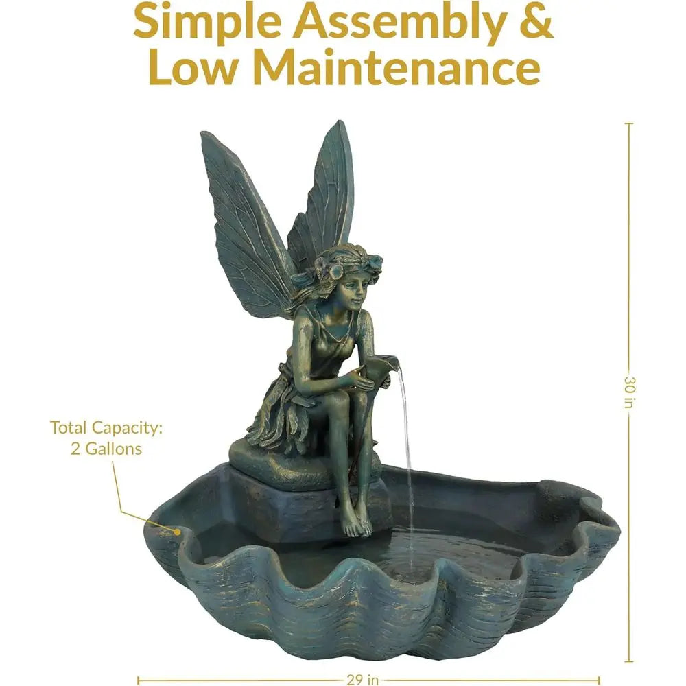 30-Inch Outdoor Waterfall Fountain with Submersible Pump for Patio, Lawn, or Yard