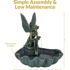 30-Inch Outdoor Waterfall Fountain with Submersible Pump for Patio, Lawn, or Yard