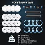 Home Gym Workout - Upgraded Adjustable Steel Dumbbells, Silver, 40LB / 60LB, 2 in 1 Dumbbell Barbell Set