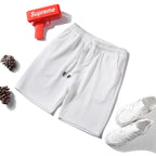 Running Shorts Summer Men Casual Solid Drawstring Short Pants Smooth Polyester Breathable Light Surfing Seaside Resort Swim Sports Pants