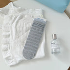 2026 Socks Women Spring Summer Blue Sea Salt Lace Stacking Socks Loose Design Medium Tube Korean Minimalist Cotton Socks