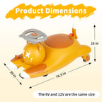 Cat-Shaped 6V Electric Wiggle Ride-On Car for Kids – Twin Seater, Low-Speed 2MPH, 7Ah Battery, Anti-Tip, Light-Up wireless Wheels – Indoor/Outdoor Toy, Boys & Girls