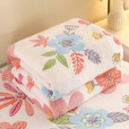 1pc Floral Style Warm Bedspread Fleece Blanket Plaid Travel Shawl Sofa Nap Blankets Home Bedsheet Manta