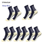 1/5/10/20 Pairs Unisex Mid Calf Sports Socks Silicone Anti Slip Dots Football Basketball Yoga Athletic Socks For Men