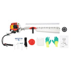 Petrol Hedge Trimmer Machine, 22.5CC 2-Stroke Engine with 27.6 Inch Double-Sided Blade, for Garden Shrub Pruning Yard Landscaping, Heavy Duty Cordless Hedge Cutter with Gloves & Goggles Kit