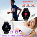 Waterproof Fitness Smartwatch with Answer Call, Pedometer, Sleep and Heart Rate Tracking for Men and Women
