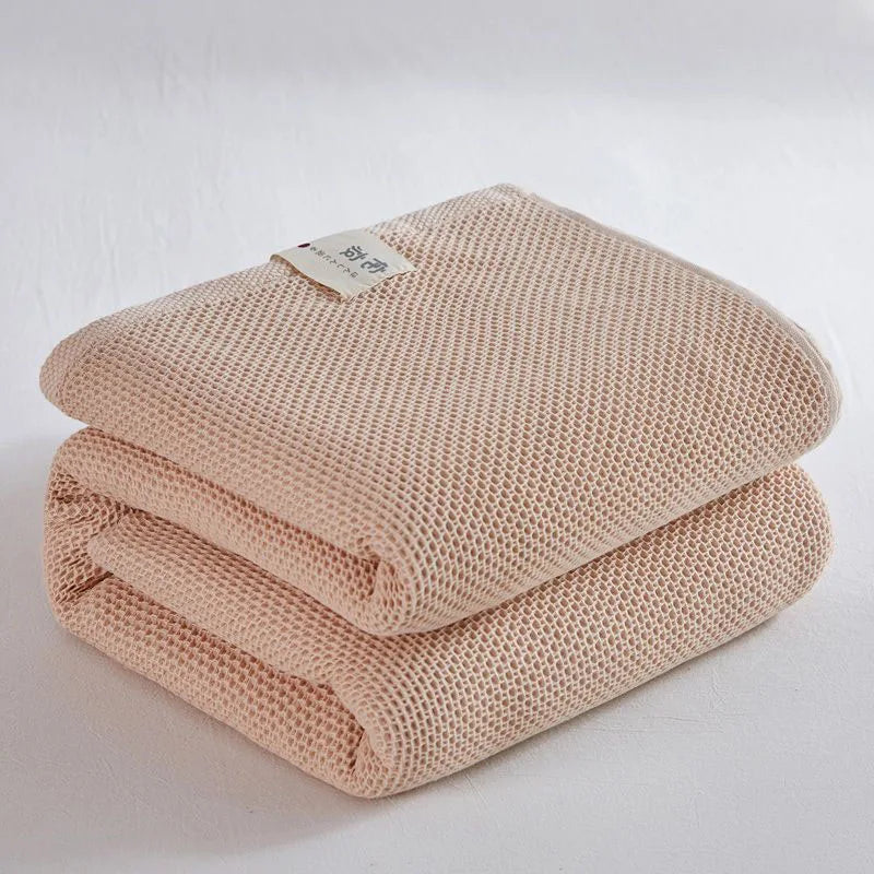 Solid Cotton Blanket for Bed Waffle Plaid Bedspread for Single Queen King Bed Sofa Blankets Throw Sofa Cover Sheet Summer Quilt