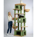80 Inch Tall Multi-Level Cactus-Inspired Cat Tree with 3 Caves and 3 Baskets for Large Cats