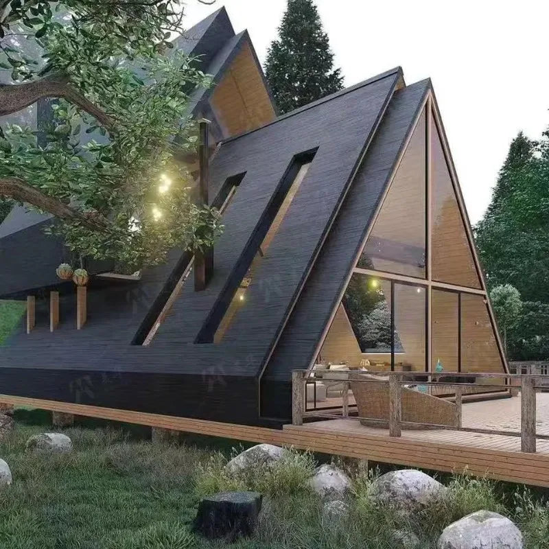 Triangle Shape Structure Small Cabin Tiny House Luxury Triangle House Prefab Modular a Frame House for Living