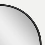 18-Inch Black Round Decorative Wall Mirror for Bathroom or Living Room