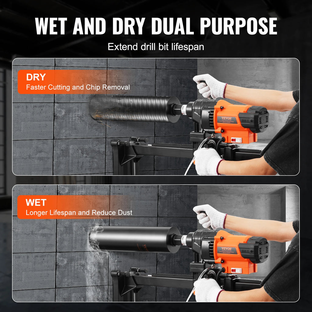SucceBuy 3000W/3200W Core Drill Machine Drilling Diameter Diamond Stand Core Drill Rig Rugged Concrete Core Drill Wet Dry Use