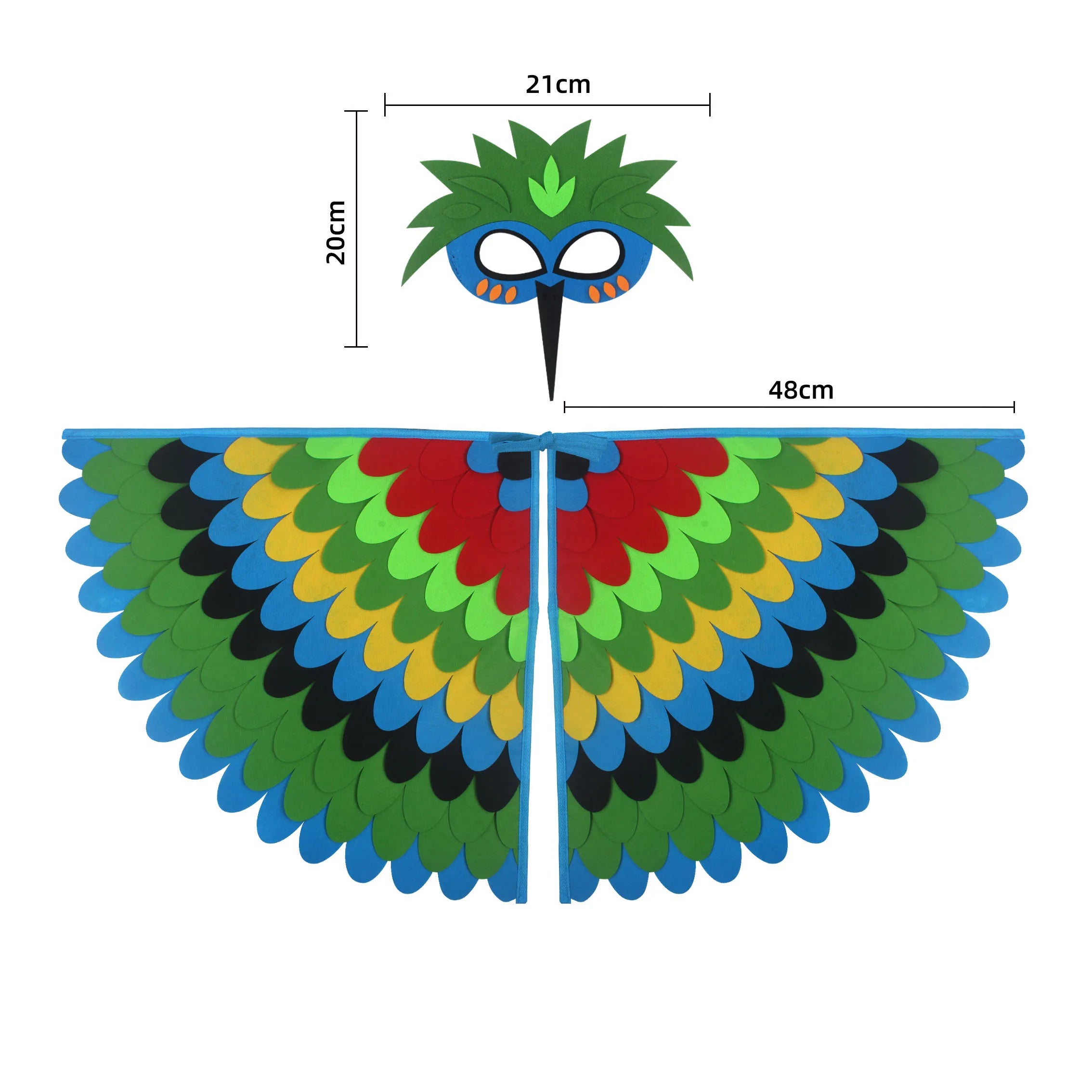 Cute Owl Wings Costume Animal Peacock Pattern Felt Cloak With Matching Mask Performance Props Halloween Carnival Cosplay Cape halloween costumes for women my hero academia superman costume adults haikyuu cosplay