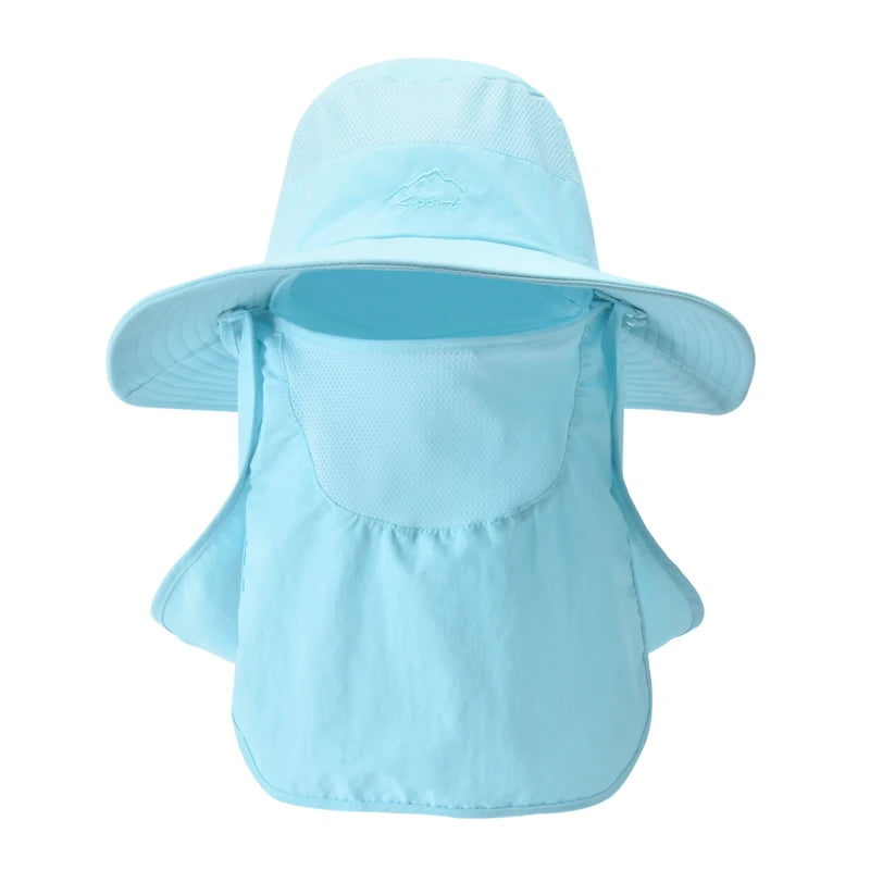 Fisherman's hat, male sun hat, summer outdoor quick drying sun hat, fishing breathable sun hat, female face mask hat