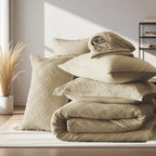 7pcs Simple And Stylish Embossed Comforter Sets Queen, 100% Polyester Lightweight Comfortable Summer Bedding Set, Super Soft And