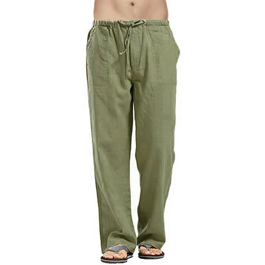 Wide Pants Spring Men's Korean Fashion Sports Streetwear Linen Oversize Trousers Yoga Pants Sweatpants Casual Daily Wear