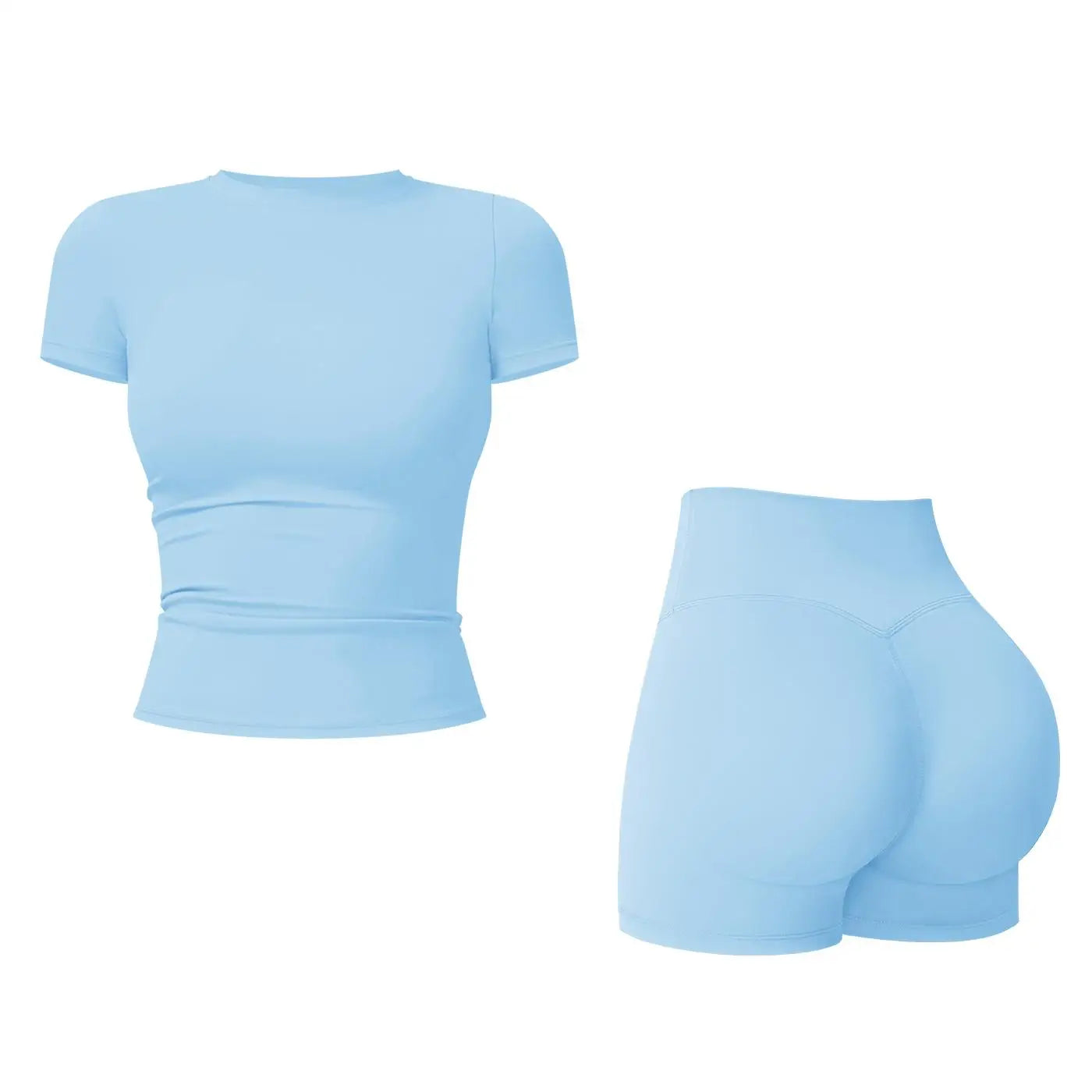 Tenwolf Women's 2 Piece Yoga Set Boat Neck Backless Tank Top High Waist Tummy Control Gym Fitness Activewear Quick-Dry Breathable Workout Clothes Athletic Sportswear