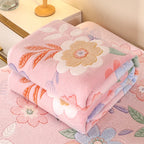 1pc Floral Style Warm Bedspread Fleece Blanket Plaid Travel Shawl Sofa Nap Blankets Home Bedsheet Manta