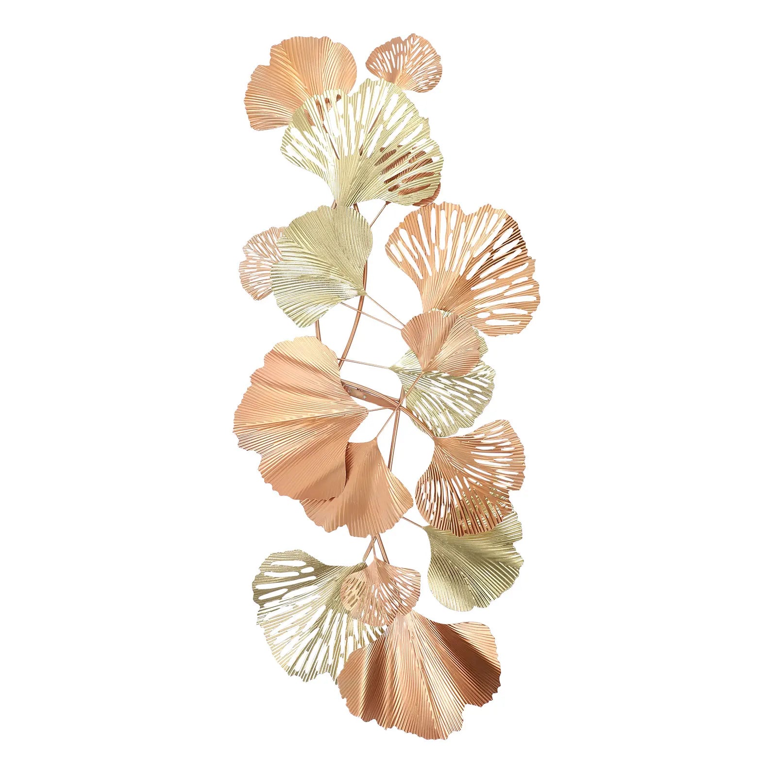 Large Ginkgo Leaf Metal Art, Metal Wall Decor, Handmade Iron Wall Hanging for Living Room Bedroom 54x24 Inch