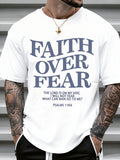 Men's T-Shirt, Faith over Fear Bible Verse Inspirational Men's Shirt Psalm 118 6 Christian Motivational Apparel for Daily Wear and Faith-Based Gifts It Is Perfect for Gifting to Friends or Family Members as a Holiday Present,