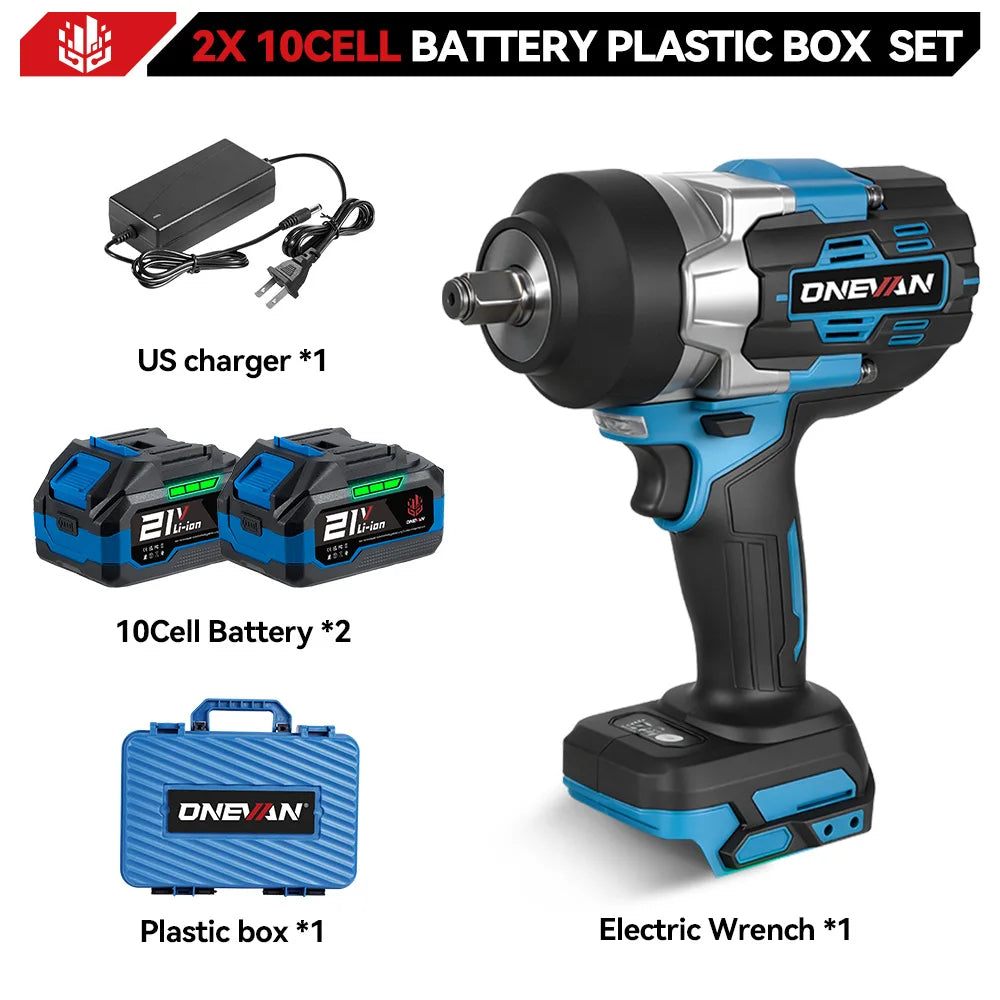ONEVAN 2800N.M High Torque Brushless Electric Wrench Cordless 1/2 Inch Screwdriver Impact Drill Tool For Makita 18V Battery Pin