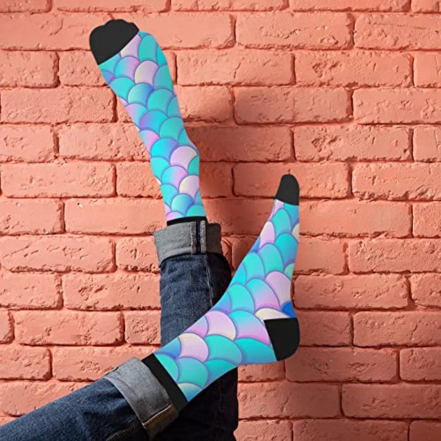 AOYEGO Funny Socks Health Curve Novelty Casual Crew Socks Contrast Color Design for Women Men Gift