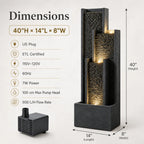Flowing Water Ornament, 40 Inch Modern Outdoor Circulating Water Fountain, Modern Living Room Office Garden Decor