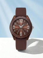REBIRTH 1pc Women's Silicone Strap Casual Versatile Personalized Style Quartz Watch Suitable For Daily Wear