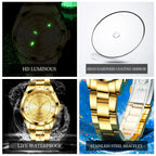 OPK 6002 Quartz Movement Elegance Watch For Women Chronograph Dial Stainless Steel Bracelet HD Luminous Function Life Waterproof Watch