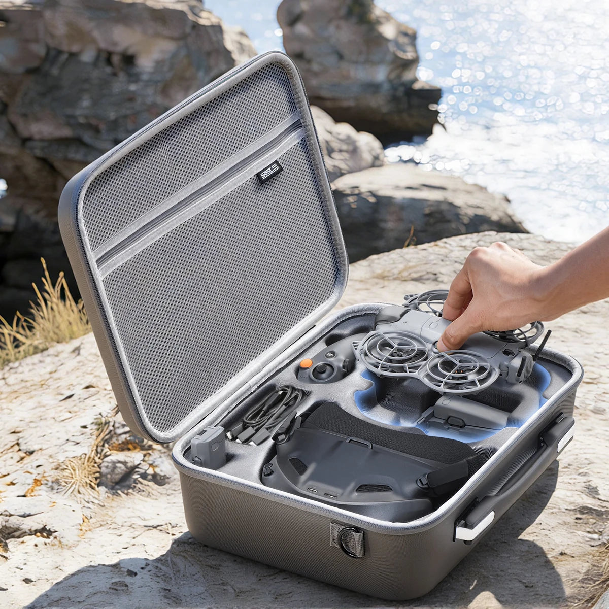 STARTRC Carrying Case for Neo 2 Accessories, Portable PU Carry Bag for DJI Neo 2 Motion Fly More Combo for RC Motion 3, Goggles N3, Charging Hub
