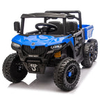24V 400W Kids Ride on Electric Tractor with Parent Remote Control Suspension Bluetooth Music 1.86-3.11MPH for Kids Blue